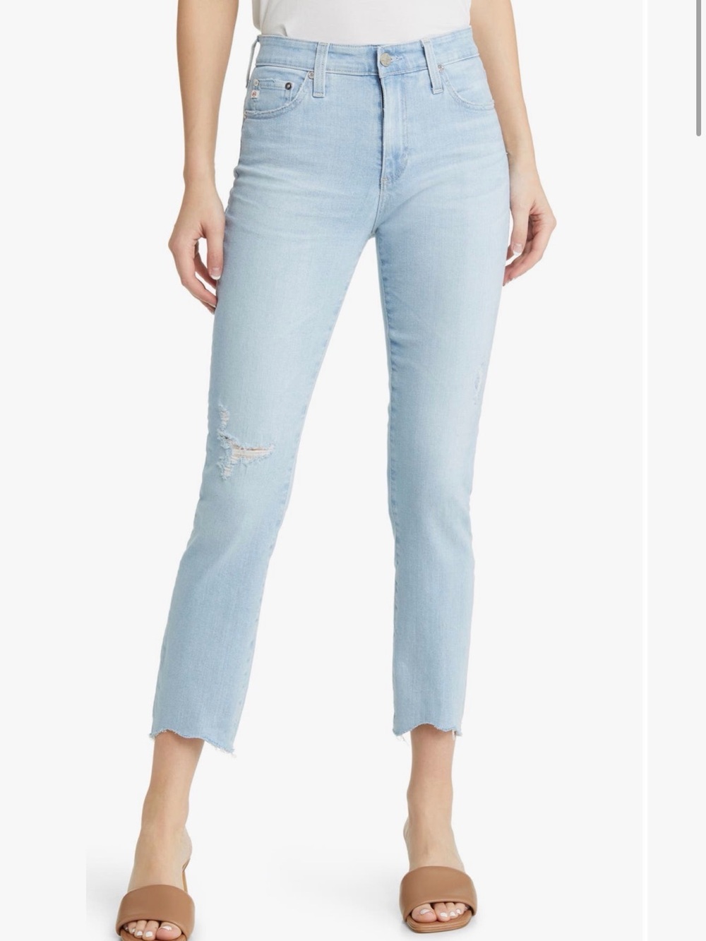 NWT AG Jeans Mari Crop High Rise Slim Straight 30